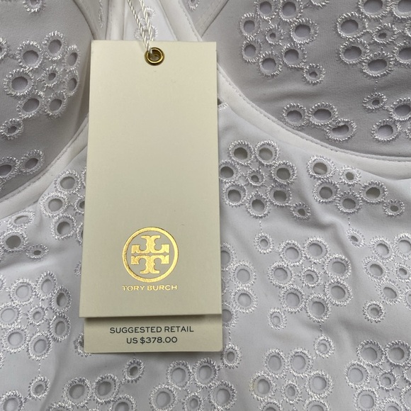 Tory Burch Broderie Anglaise Flounce One-Piece Bathing Suit - Size Large - Picture 9 of 14